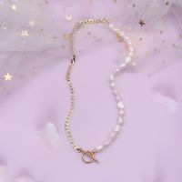 Simple Style Geometric Leaf Smiley Face Alloy Pearl Necklace 1 Piece sku image 12