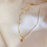 Simple Style Geometric Leaf Smiley Face Alloy Pearl Necklace 1 Piece sku image 7