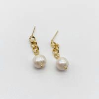 Simple Style Geometric Pearl Metal Earrings 1 Pair sku image 4
