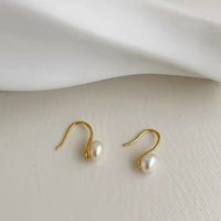 Simple Style Geometric Pearl Metal Earrings 1 Pair sku image 1