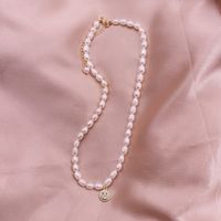 Simple Style Geometric Leaf Smiley Face Alloy Pearl Necklace 1 Piece sku image 42