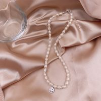 Simple Style Geometric Leaf Smiley Face Alloy Pearl Necklace 1 Piece sku image 43