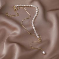 Simple Style Geometric Leaf Smiley Face Alloy Pearl Necklace 1 Piece sku image 10