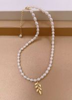 Simple Style Geometric Leaf Smiley Face Alloy Pearl Necklace 1 Piece sku image 26