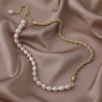 Simple Style Geometric Leaf Smiley Face Alloy Pearl Necklace 1 Piece sku image 6