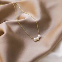 Simple Style Geometric Leaf Smiley Face Alloy Pearl Necklace 1 Piece sku image 3