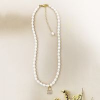 Simple Style Geometric Leaf Smiley Face Alloy Pearl Necklace 1 Piece sku image 35