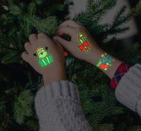 Enfants De Mignon De Noël Flocon De Neige Lumineux Étanche Tatouage De Bande Dessinée Autocollants main image 3