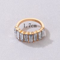 Fashion Rectangular Multi-color Diamond Alloy Single Ring Female main image 9