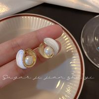 Fashion Geometric Alloy Plating Artificial Pearls Women's Earrings 1 Pair sku image 7
