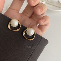 Fashion Geometric Alloy Plating Artificial Pearls Women's Earrings 1 Pair sku image 6