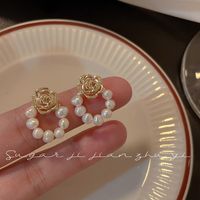 Fashion Geometric Alloy Plating Artificial Pearls Women's Earrings 1 Pair sku image 14