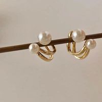 Fashion Geometric Alloy Plating Artificial Pearls Women's Earrings 1 Pair sku image 4