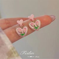 1 Pair Sweet Flower Plating Alloy Earrings sku image 14