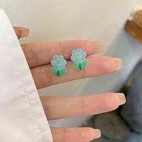 1 Pair Sweet Flower Plating Alloy Earrings sku image 3
