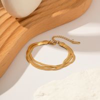 Retro Geometric Stainless Steel Gold Plated Bracelets main image 1