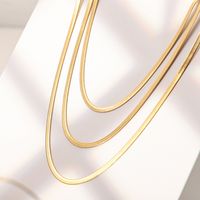 Simple Style Geometric Stainless Steel Titanium Steel Gold Plated Layered Necklaces main image 4