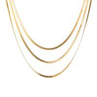 Simple Style Geometric Stainless Steel Titanium Steel Gold Plated Layered Necklaces sku image 1