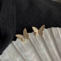 Fashion Heart Shape Butterfly Bow Knot Imitation Pearl Alloy Tassel Rhinestones Women's Earrings 1 Pair sku image 1