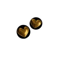 Retro Heart Shape Flower Bow Knot Flocking Inlay Artificial Pearls Rhinestones Women's Earrings 1 Pair main image 3