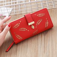 Women's Leaves Pu Leather Zipper Wallets main image 3