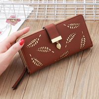 Women's Leaves Pu Leather Zipper Wallets sku image 5