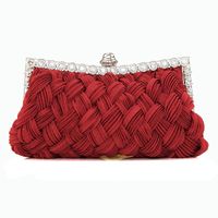 White Red Purple Polyester Solid Color Rhinestone Dumpling Shape Evening Bags main image 1