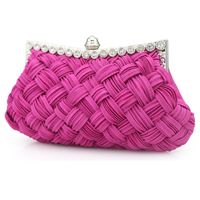 White Red Purple Polyester Solid Color Rhinestone Dumpling Shape Evening Bags main image 5