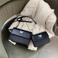 Women's Small Pu Leather Letter Butterfly Vintage Style Square Magnetic Buckle Crossbody Bag main image 5