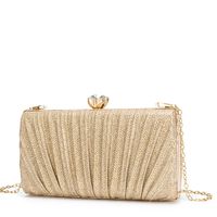 Gold Silver Polyester Solid Color Square Clutch Evening Bag main image 3