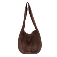 Women's Large Knit Solid Color Basic Square Zipper Tote Bag sku image 5