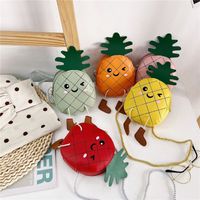 Girl's Small Pu Leather Pineapple Cute Zipper Crossbody Bag main image 6