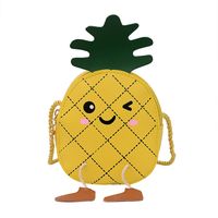 Girl's Small Pu Leather Pineapple Cute Zipper Crossbody Bag sku image 1