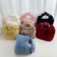 Women's Medium Autumn&winter Plush Solid Color Streetwear Square Zipper Handbag main image 1