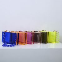 Red Transparent Fluorescent Green Arylic Solid Color Square Evening Bags main image 5