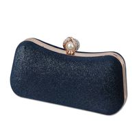 Wine Red Green Dark Blue Flannel Solid Color Rhinestone Square Evening Bags main image 2