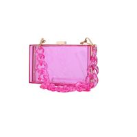 Red Transparent Fluorescent Green Arylic Solid Color Square Evening Bags main image 6