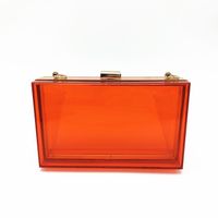 Pink Arylic Solid Color Square Clutch Evening Bag sku image 3