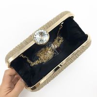 Black Gold Silver Nylon Solid Color Square Clutch Evening Bag main image 3