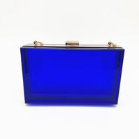 Pink Arylic Solid Color Square Clutch Evening Bag sku image 2