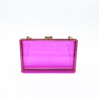Pink Arylic Solid Color Square Clutch Evening Bag sku image 5