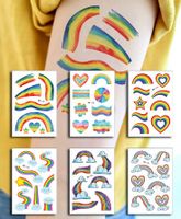 Cartoon Original Children's Colorful Doodle Rainbow Tattoo Stickers main image 4