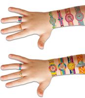 Bande Dessinée Peint À La Main Série De Fun Enfants Autocollants De Tatouage main image 2