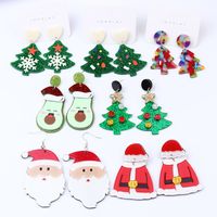 Fashion Christmas Tree Santa Claus Letter Arylic Stoving Varnish Women's Drop Earrings 1 Pair main image 1