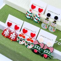 Fashion Christmas Tree Santa Claus Letter Arylic Stoving Varnish Women's Drop Earrings 1 Pair main image 3