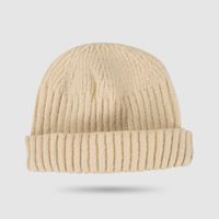 Unisex Simple Style Stripe Solid Color Crimping Wool Cap main image 3