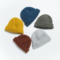 Unisex Simple Style Stripe Solid Color Crimping Wool Cap main image 6
