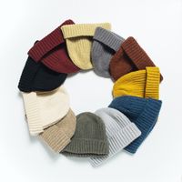 Unisex Simple Style Stripe Solid Color Crimping Wool Cap main image 7