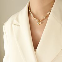 Einfacher Stil Herzform Titan Stahl Perlen Halskette Mit Anhänger 1 Stück sku image 2