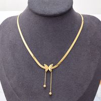 304 Stainless Steel 18K Gold Plated Vintage Style Plating Butterfly Necklace main image 1